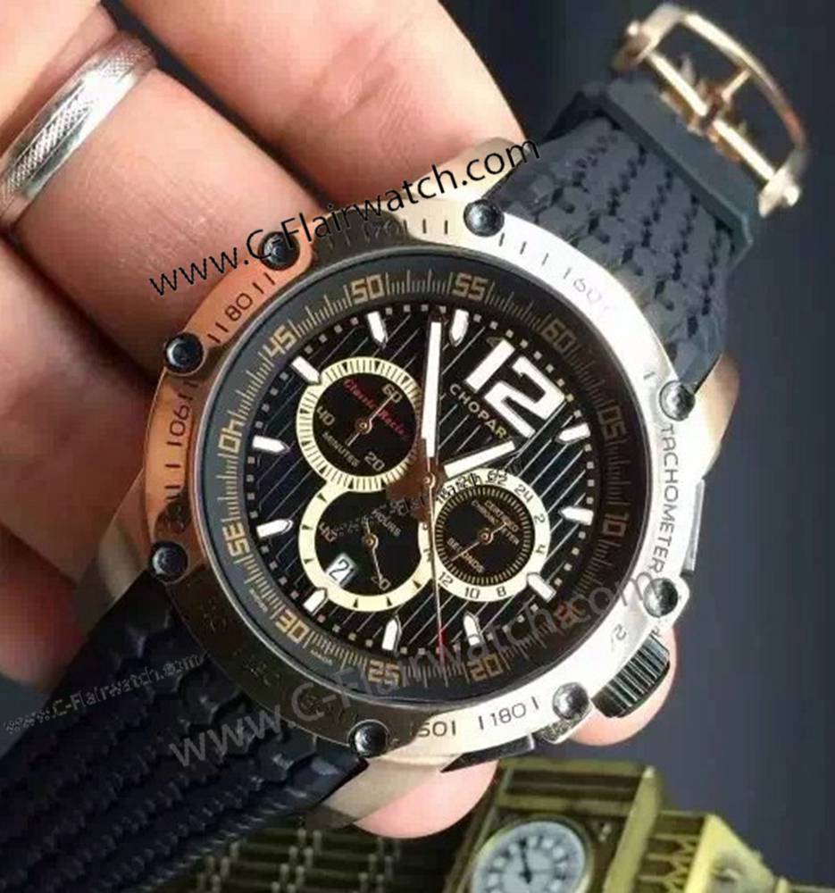 Low Price Chopard Rose Gold Rubber Strap Watch Buy Replica